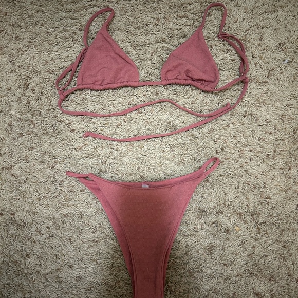 Zaful Pink Triangle Bikini Set - Picture 1 of 6